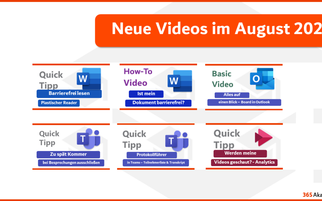 Entdecke unsere neuen Videos 🔍🎬 – August 2021