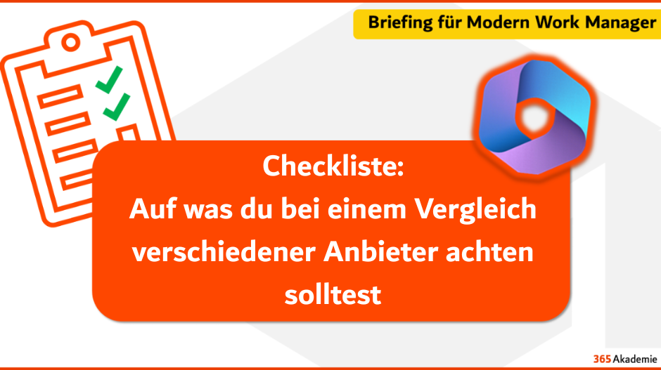 Checkliste für Modern Work Manager: Worauf Unternehmen beim Vergleich von Microsoft 365 Enablement und Adoption Anbietern achten sollten